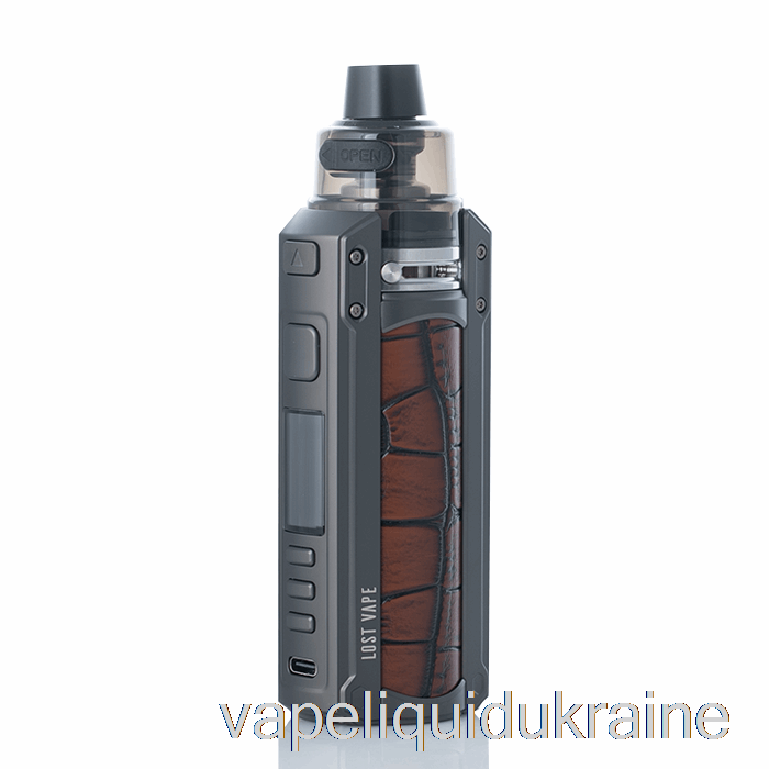 Vape Liquid Ukraine Lost Vape URSA QUEST 100W Pod Mod Kit Gunmetal / Crocodile Leather